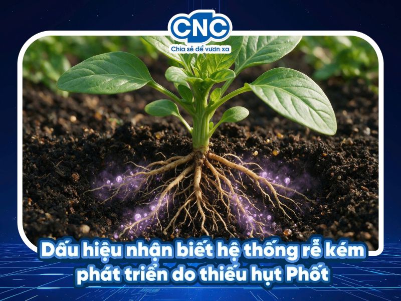 Dấu hiệu nhận biết hệ thống rễ kém phát triển do thiếu hụt Phốt pho